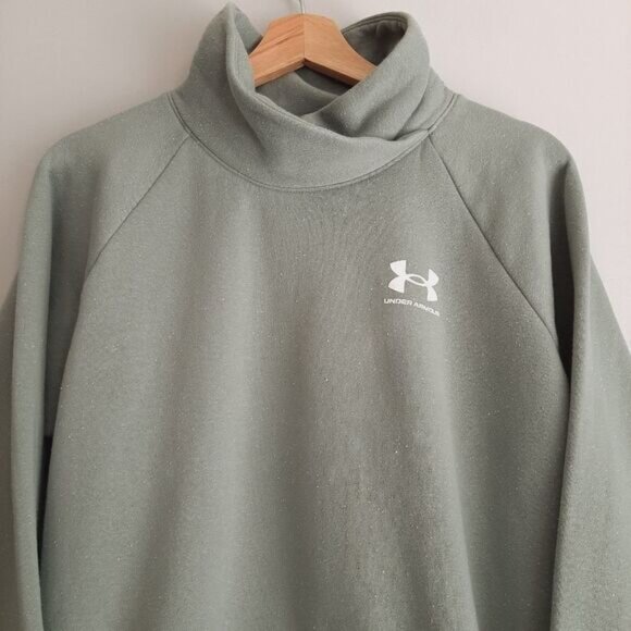 UNDER ARMOUR High Neck Comfy Sweatshirt Sage Green Sz S Flawed - Picture 2 of 13